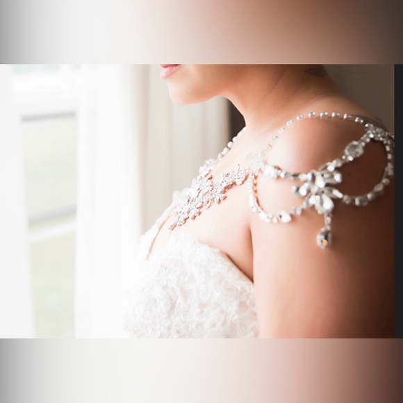 Jeweled Bridal Bride shoulder piece - Picture 3 of 7